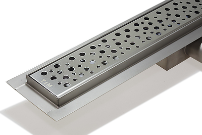 Трап-лоток из нержавеющей стали TIM 70х750 (решетка с круглой ячейкой)