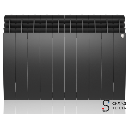 Радиатор биметаллический Royal Thermo BiLiner 500 Noir Sable (Чёрный) - 10 секций. Вид 2.
