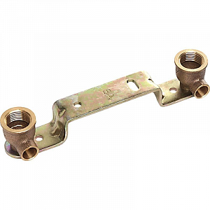 Водорозетка двойная Sanha 15х1/2' 150мм для медных труб под пайку (изогнутая планка)