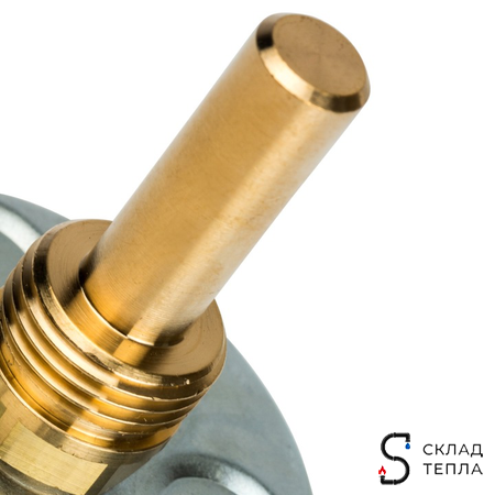 Термометр аксиальный STOUT - 1/2" (D63 мм, шкала 0-120°C, с погружной гильзой 50 мм). Вид 6.