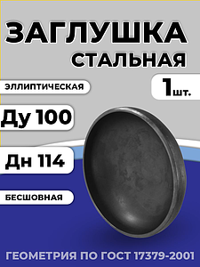 Заглушка сталь эллиптическая Дн 114х4,0 (Ду 100) п/привар исп 2 ГОСТ 17379-2001 1шт РФ