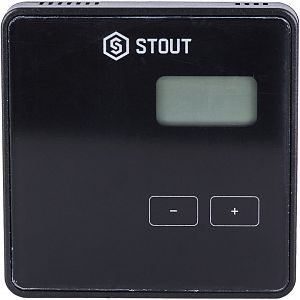STOUT Беспроводной комнатный регулятор R-8b, черный STOUT Беспроводной комнатный регулятор R-8b, черный