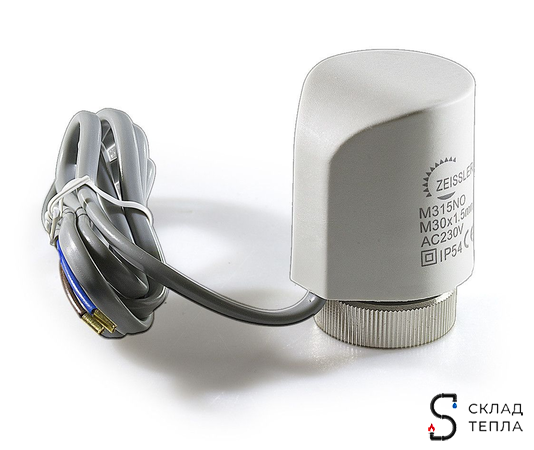 Сервопривод для теплого пола Zeissler M30x1.5 нормально открытый 230v/ 2м M315NO (3 шт). Вид 3.