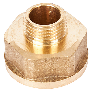 Переходник латунный с внутренней резьбой на наружную STOUT - 1' x 1/2' (под ключ)