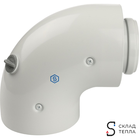 Адаптер для котла угловой для коаксиального дымохода STOUT D60/100 мм (для Baxi, Viessmann). Вид 4.