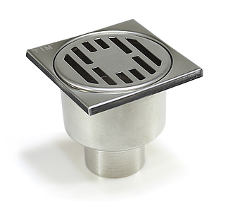 Трап из нержавеющей стали TIM с вертикальным выпуском 10х10см