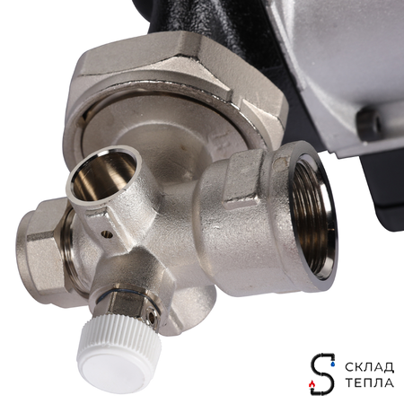 Насосно-смесительный узел STOUT - 1" (с термостатическим клапаном 30-60°C, с насосом и байпасом). Вид 6.
