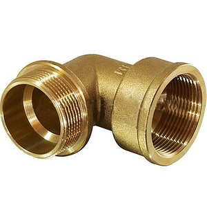 Отвод 90° латунный резьбовой равнопроходный TIM (НР/ВР) - 1 1/2' (1шт)
