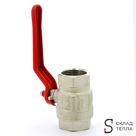 Кран шаровой полнопроходной ITAP IDEAL 090 - 2" (ВР/ВР, PN25, Tmax 150°С, ручка-рычаг красная). Вид 4.
