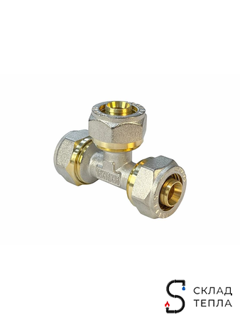 Тройник VALFEX - 16 (винтовой, для металлопластиковых труб) 1шт. Вид 3.