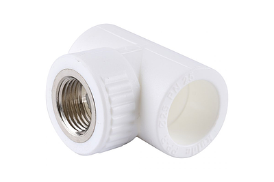 Тройник с внутренней резьбой VALFEX - 20 x 1/2' (для полипропиленовых труб, белый)