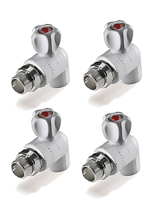 Кран шаровой для радиатора угловой TIM - 20 x 1/2' (комплект- 4 шт.)