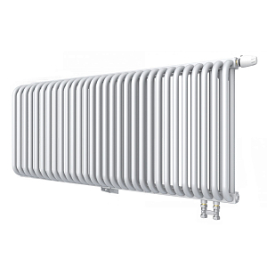 Радиатор 2 трубчатый Rommer Ventil 500 - 30 секций (нижнее подключение, цвет белый RAL9016)