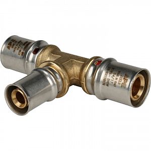 Тройник переходной STOUT - 20 x 20 x 16 (прессовой, для металлопластиковых труб) Тройник переходной STOUT - 20 x 20 x 16 (прессовой, для металлопластиковых труб)