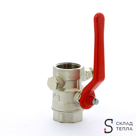 Кран шаровой полнопроходной ITAP 115 - 2" (ВР/ВР, PN20, Tmax 110°С, ручка-рычаг красная). Вид 3.