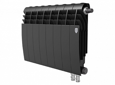 Радиатор биметаллический Royal Thermo BiLiner 350 V Noir Sable (Н) (Чёрный) - 8 секций