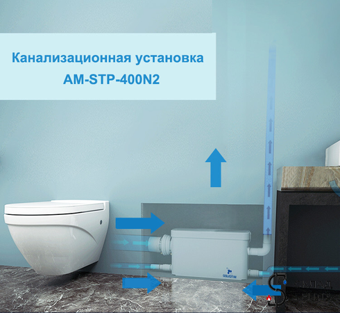 Канализационная насосная установка AM-STP-400. Вид 5.