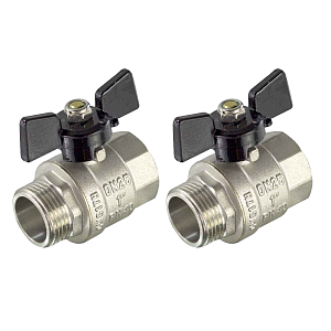 Кран шаровой полнопроходной TIM - 1/2" (НР/ВР, PN50, ручка-бабочка черная, 2шт) Кран шаровой полнопроходной TIM - 1/2' (НР/ВР, PN50, ручка-бабочка черная, 2шт)