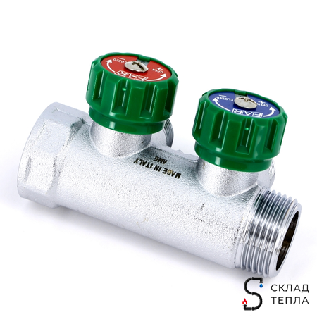Коллектор FAR MULTIFAR 3821 - 3/4"(НР/ВР) на 2 контура 1/2"(плоское упл.). Вид 4.