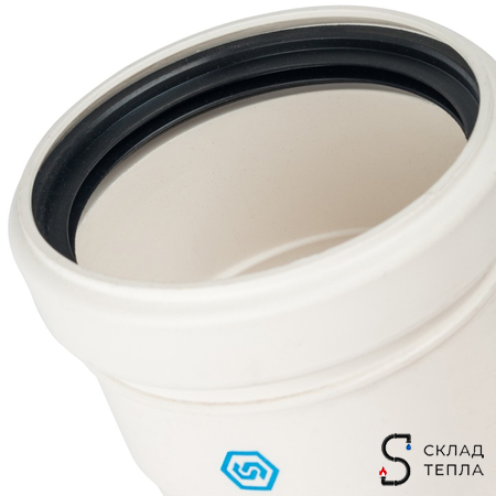 STOUT Элемент дымохода конденсац. угол 87° с инспекцией DN80 м/п PP-FE. Вид 3.