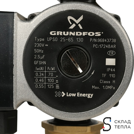 Насосно-смесительный узел STOUT - 1" (с термостатическим клапаном 20-43°C и насосом)*. Вид 13.