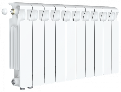 Радиатор биметаллический Rifar Monolit Ventil 350 - 10 секций (подключение нижнее слева) Радиатор биметаллический Rifar Monolit Ventil 350 - 10 секций (подключение нижнее слева)