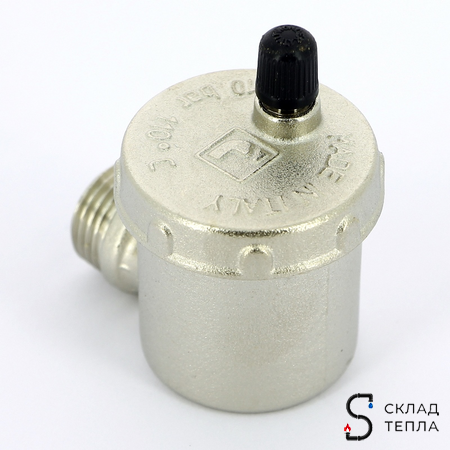 Воздухоотводчик автоматический угловой ITAP 364 - 1/2" (НР, воздухоотвод сверху, никелированный). Вид 2.