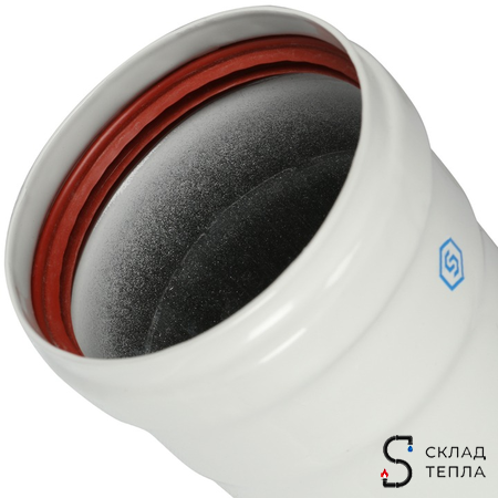 STOUT Элемент дымохода DN80 труба 2000 мм п/м. Вид 3.