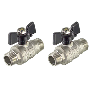 Кран шаровой полнопроходной TIM - 1/2" (НР/НР, PN50, ручка-бабочка черная, 2шт) Кран шаровой полнопроходной TIM - 1/2' (НР/НР, PN50, ручка-бабочка черная, 2шт)