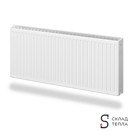 Радиатор панельный ROMMER Ventil тип 22 - 500x700 мм (подключение нижнее). Вид 1.