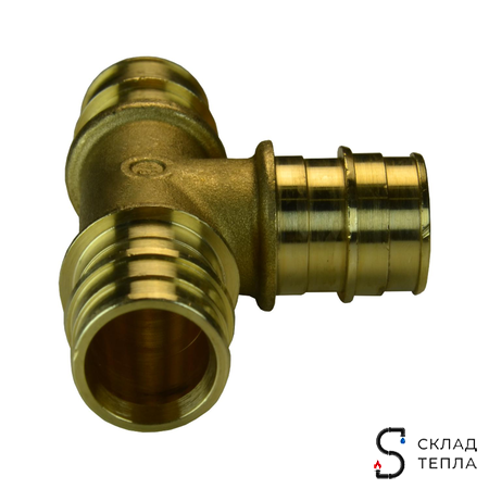 Тройник РОС - 32 латунный для труб из сшитого полиэтилена (аналог Uponor и Usystems). Вид 7.