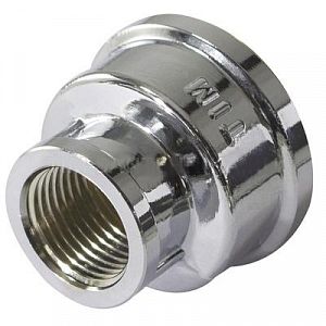 Муфта латунная резьбовая переходная TIM - 1' х 1/2' (хромированная)