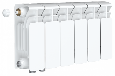 Радиатор биметаллический Rifar Base Ventil 200 - 6 секций (подключение нижнее слева)
