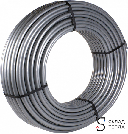 Труба из сшитого полиэтилена РОС - 16x2,2 (PE-Xa/EVOH, PN10, Tmax 95°C, цвет серый, 1м). Вид 1.