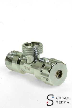 Вентиль угловой TIM - 1/2" x 1/2" (НР/НР, с отражателем, хромированный, 2шт). Вид 8.