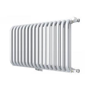 Радиатор 2 трубчатый Rommer 500 - 16 секций (боковое подключение, цвет белый RAL9016)