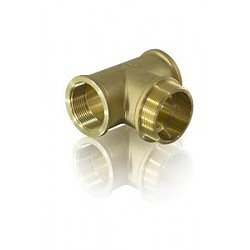 Тройник латунный резьбовой равнопроходный TIM (ВР/НР/ВР) - 3/4'
