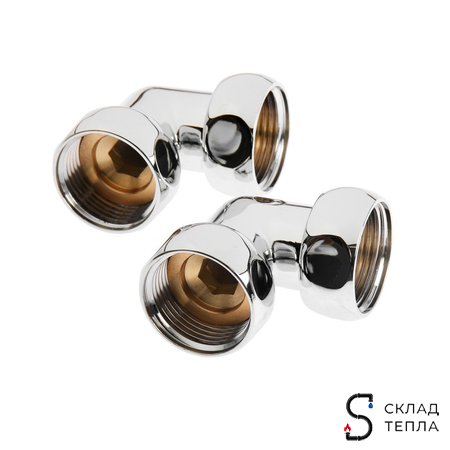 Соединение угловое TIM 3/4" х 1/2" (НГ/НГ) для полотенцесушителя (пара). Вид 1.