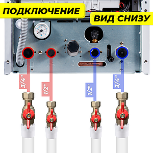 Комплект для обвязки котла Valfex-TIM (краны с накидной гайкой TIM+комбинированные муфты Valfex)