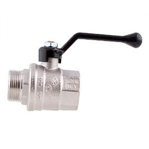 Кран шаровой полнопроходной Bugatti Oregon 305 - 3/4' (НР/ВР, PN40, ручка-рычаг черная)