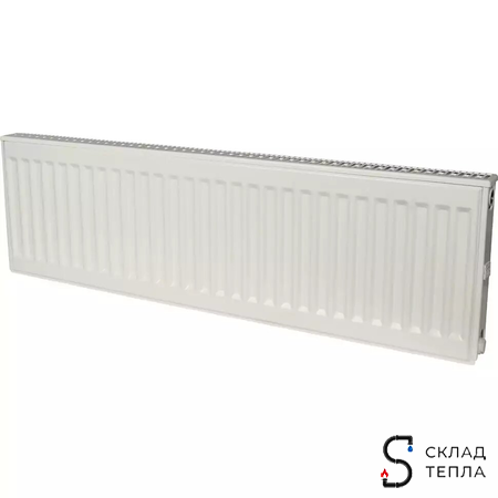 Радиатор стальной KERMI FKO 11 - высота 300 мм, длина 1800 мм с боковым подключением. Вид 1.