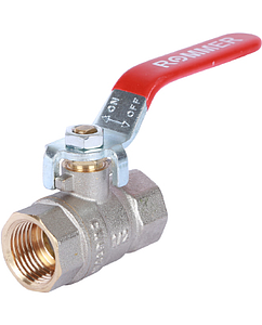 Кран шаровой полнопроходной Rommer - 1 1/2' (вн./вн.,PN40, ручка рычаг красная)