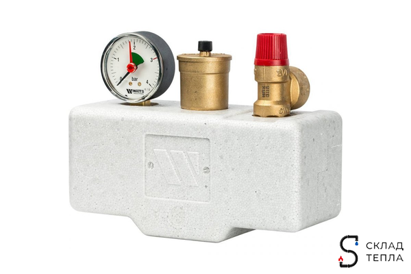 Группа безопасности котла WATTS KSG 30/20M-ISO -1" (в изоляции, до 100кВт, 3 бар). Вид 1.