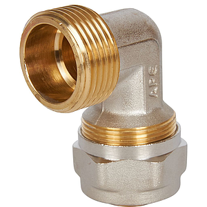 Переход на наружную резьбу угловой STOUT - 26 x 1' (винтовой, для металлопластиковых труб)