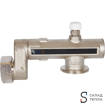 Насосно-смесительный узел STOUT - 1" (с термостатическим клапаном 20-55°C, без насоса). Вид 10.