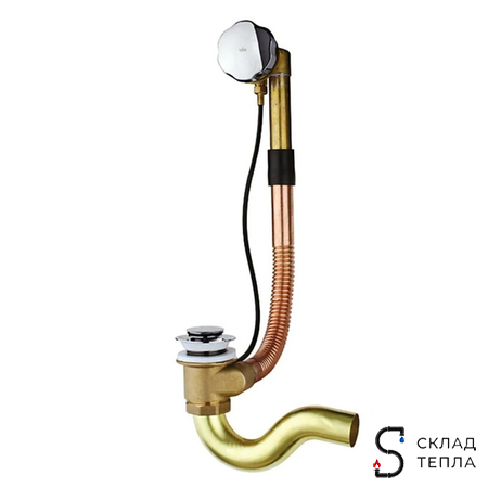 Обвязка для ванны TIM полуавтомат, латунная. Вид 1.