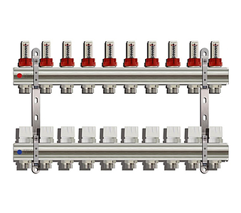 Коллекторные группы с расходомером (УПРОЩЕННЫЙ), 10 выходов