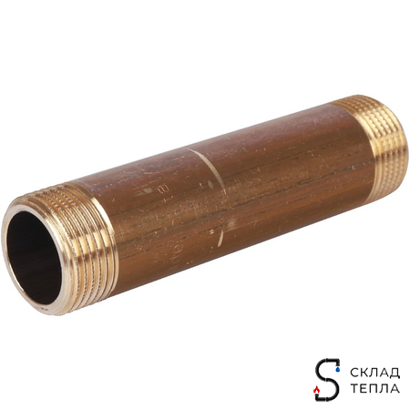 Удлинитель резьбовой STOUT - 3/4" длина 70 мм (НР/НР, цвет латунный). Вид 1.