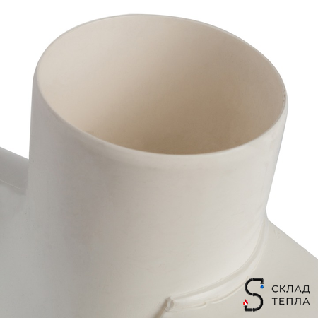 STOUT Элемент дымохода конденсац.угол 87° DN80 м/п PP-FE с кронштейном. Вид 5.