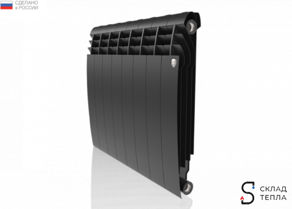 Радиатор алюминиевый Royal Thermo Biliner Alum 500 Noir Sable  - 8 секций. Вид 1.
